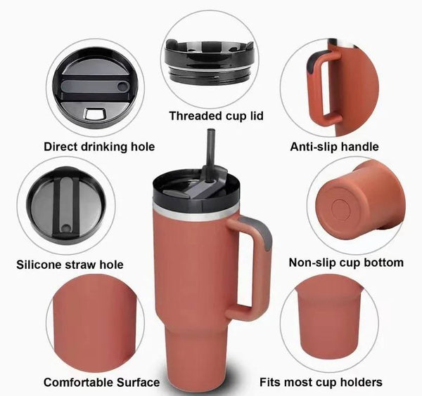 Stainless Steel Tumbler with Straw 1200 ml Different Colors - Hot Selling 2025