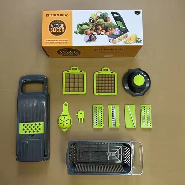 Multifunctional 15 in 1 Vegetable Slicer Cutter Shredders Slicer With Basket