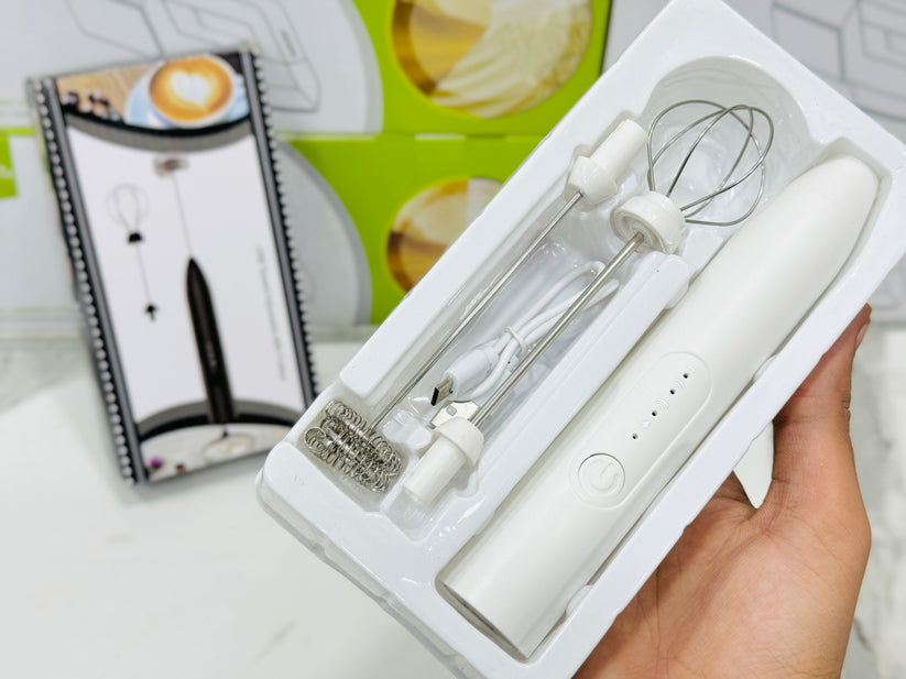 USB Rechargeable 3 in 1 Coffee Frother & Egg Beater Perfect for Lattes, Shakes, & More