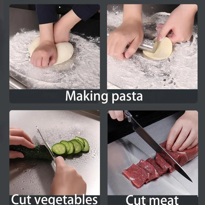 Multi-Purpose Stainless Steel Cutting & Chopping Board – Hygienic, Heavy-Duty Strong, Sleek, Sanitary