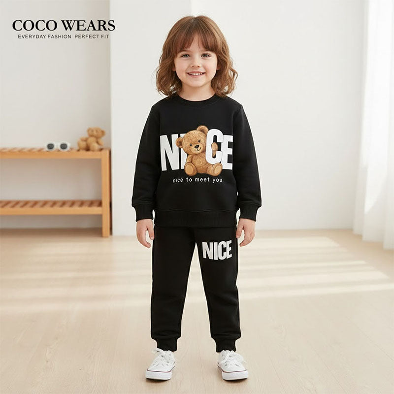 Teddy Bear Kids' Black Sweatshirt & Jogger Set