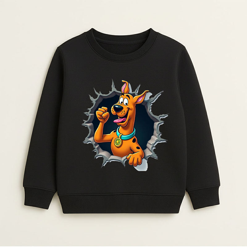 Scooby-Doo "Ripping Through" Graphic Black Pullover Sweatshirt