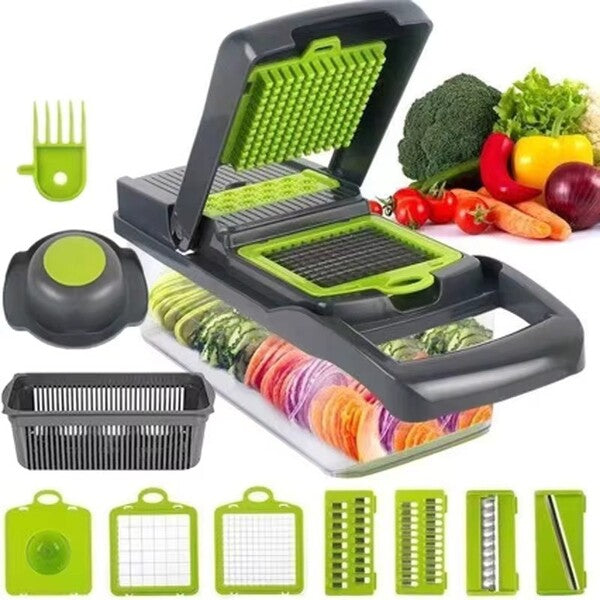 Multifunctional 15 in 1 Vegetable Slicer Cutter Shredders Slicer With Basket
