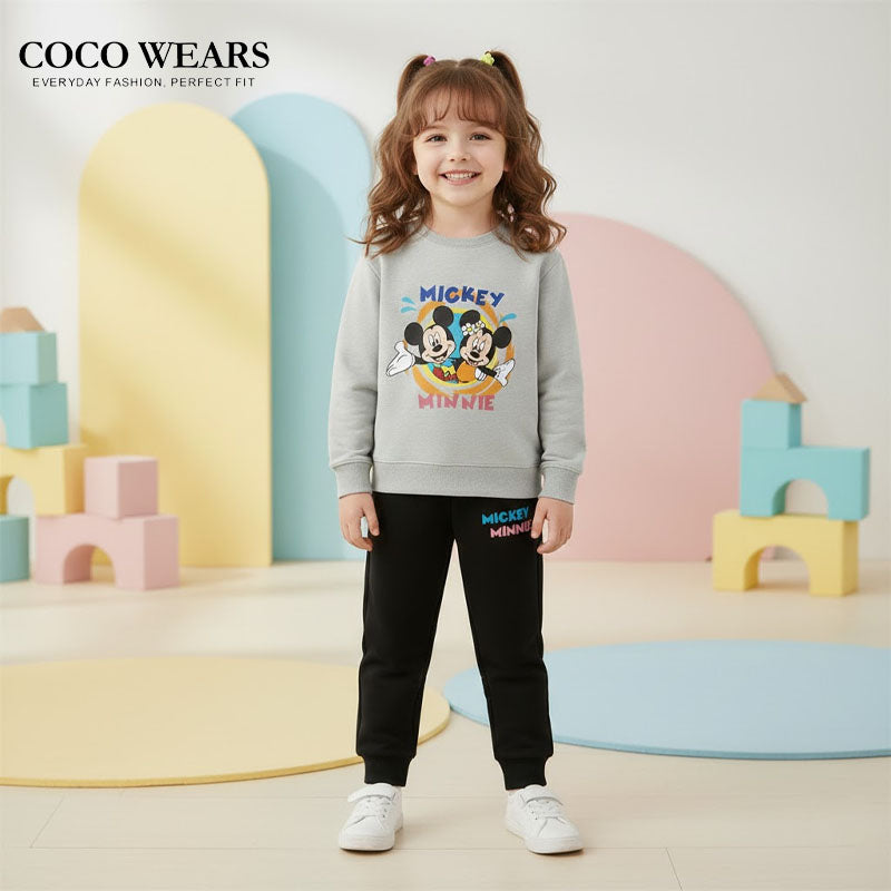 Cozy Mickey & Minnie Kids' Sweat Shirt & Black Trouser