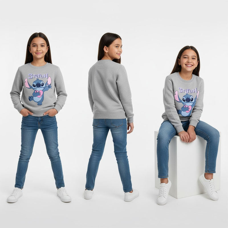 Disney's Stitch Graphic Crewneck Sweatshirt - Gray