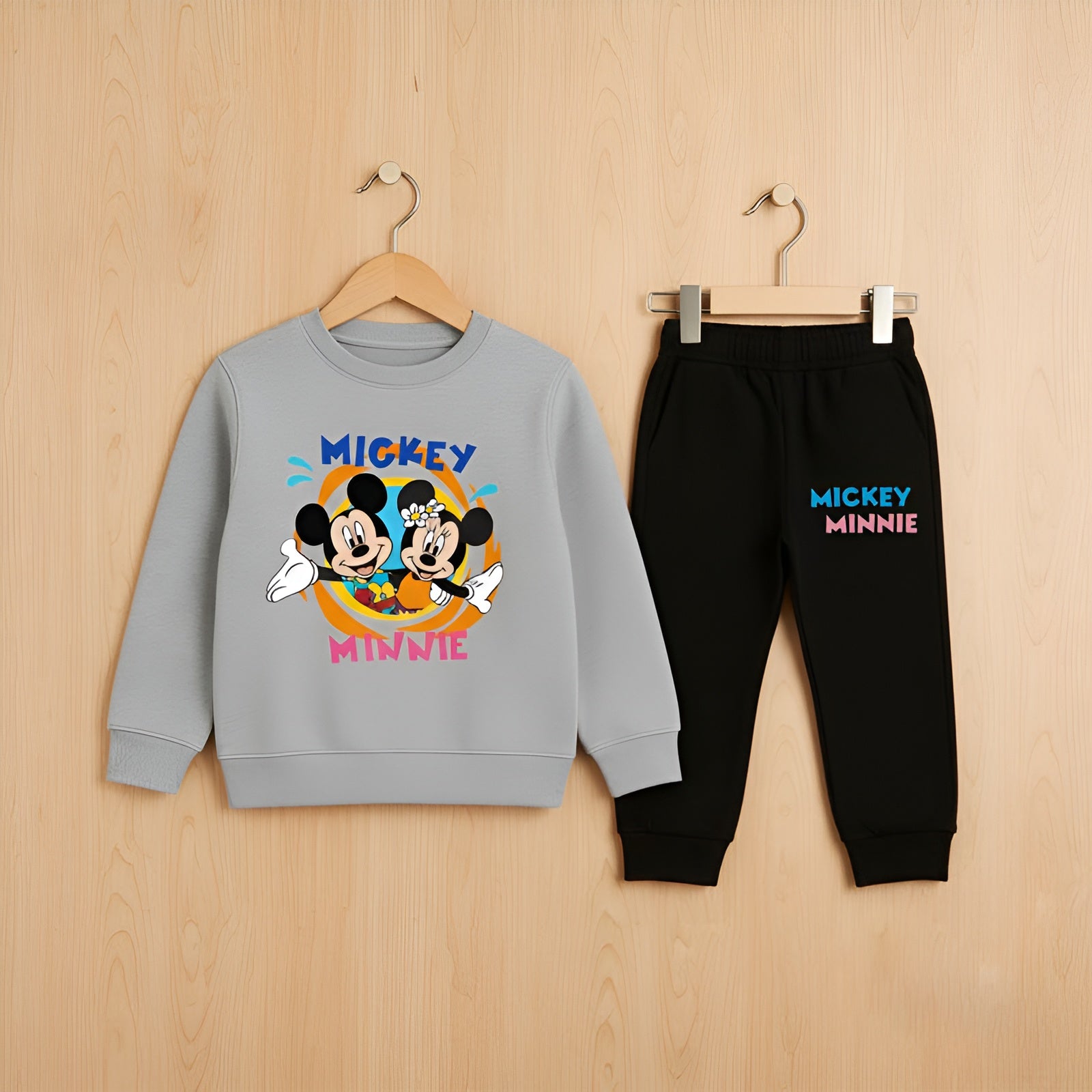 Cozy Mickey & Minnie Kids' Sweat Shirt & Black Trouser