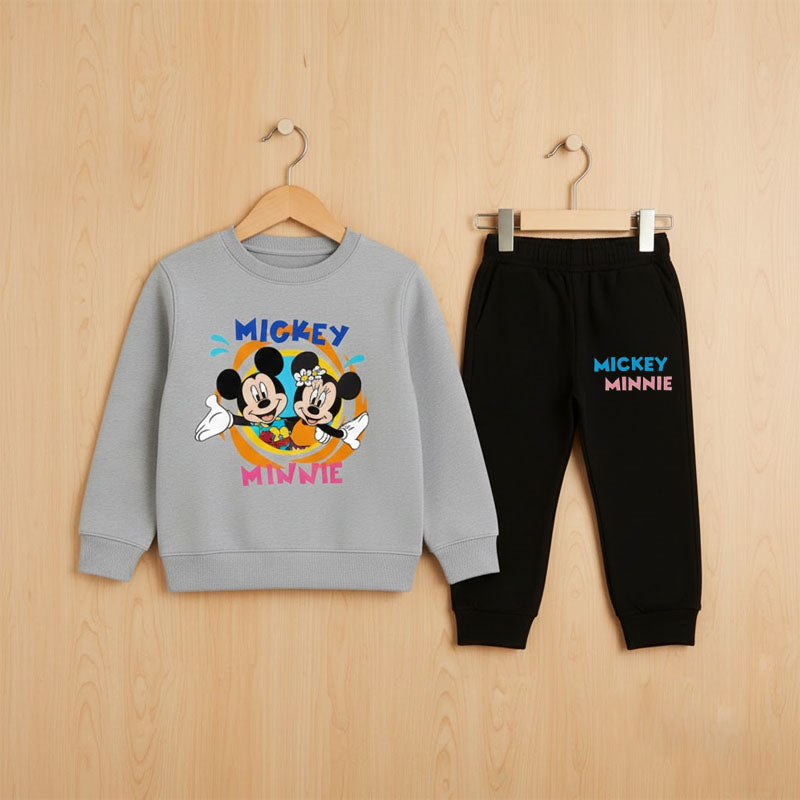 Cozy Mickey & Minnie Kids' Sweat Shirt & Black Trouser