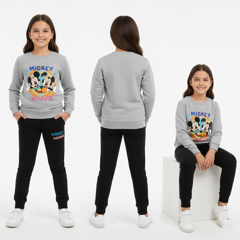 Cozy Mickey & Minnie Kids' Sweat Shirt & Black Trouser