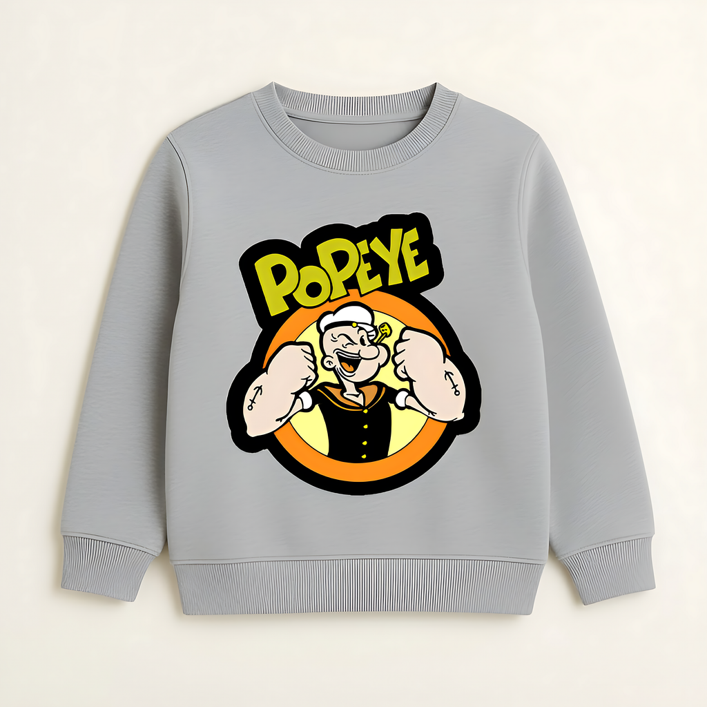 Popeye the Sailor Man Classic Graphic Sweatshirt - Grey