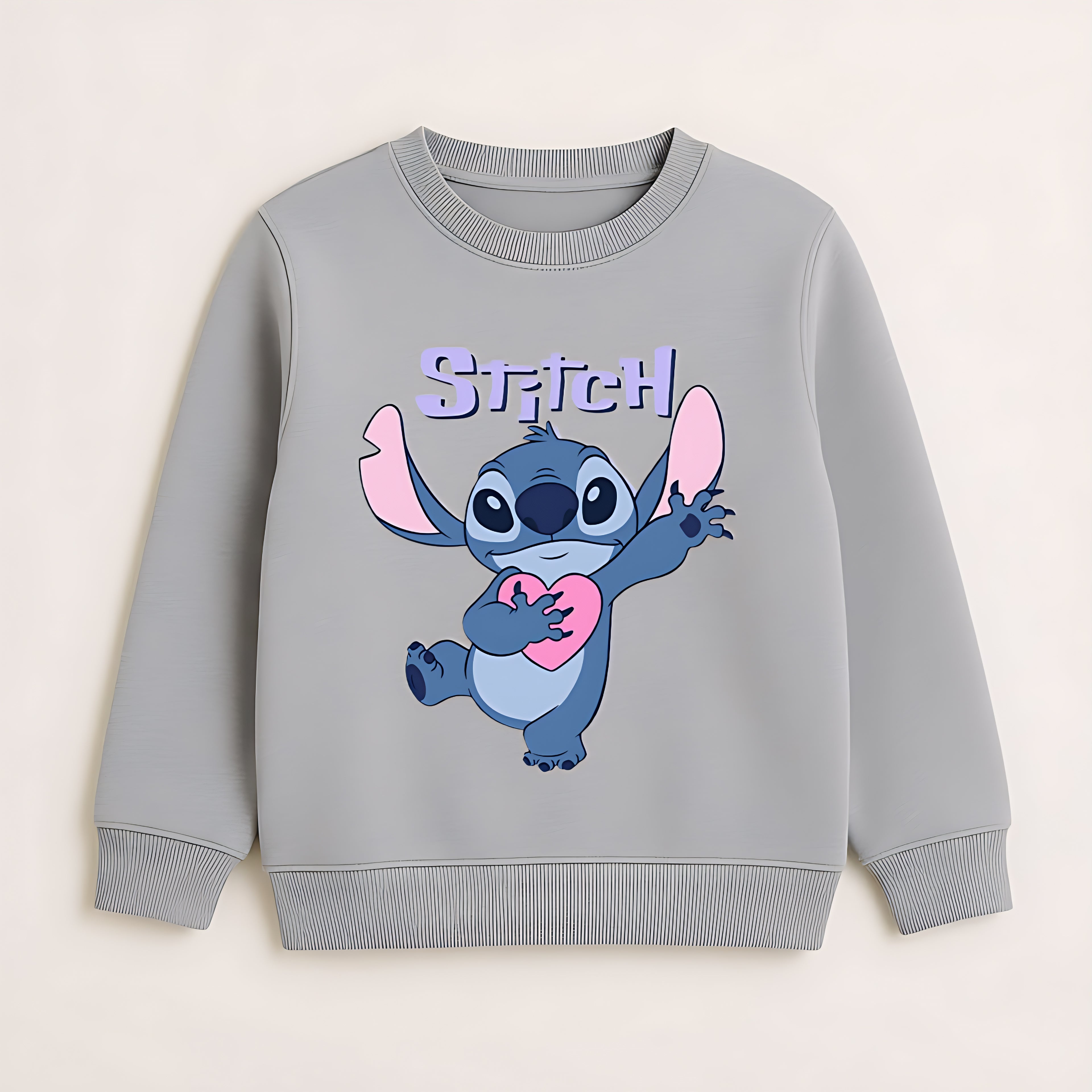 Disney's Stitch Graphic Crewneck Sweatshirt - Gray