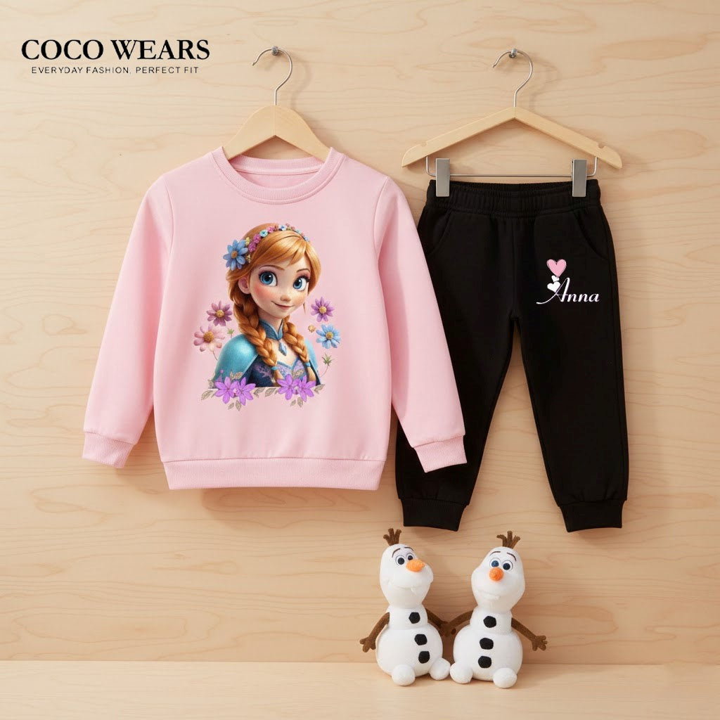 Princess Anna Floral Pink Sweatshirt for Girls