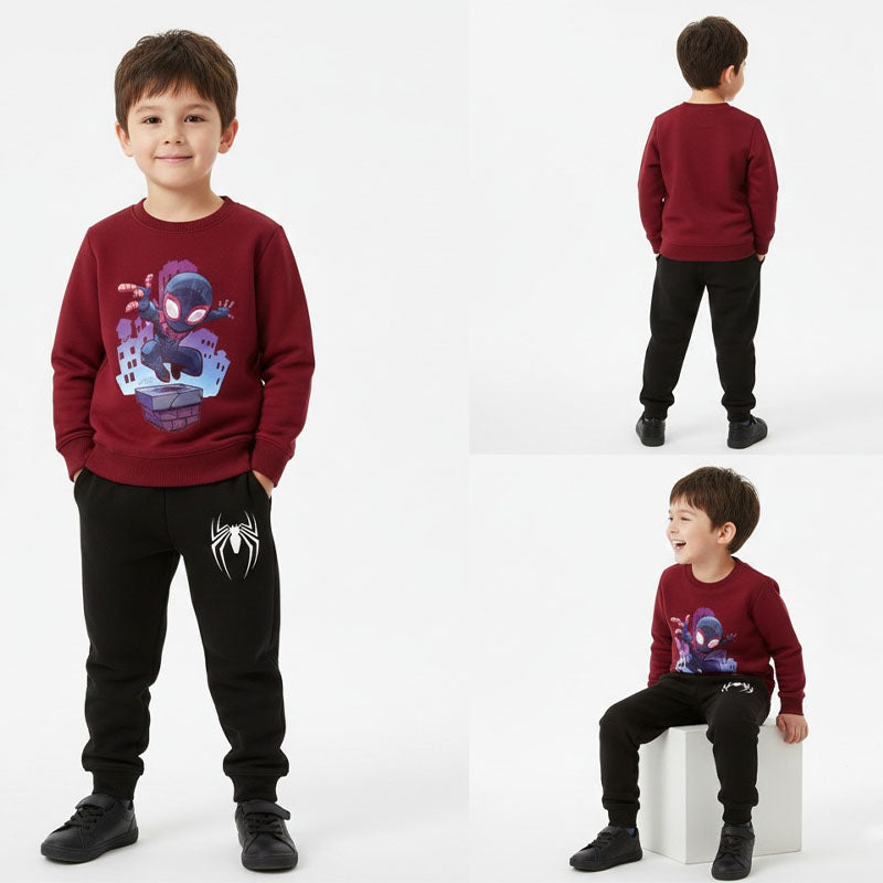 Spider-Verse Ready! Kids' Miles Morales Action Sweatshirt & Jogger Set