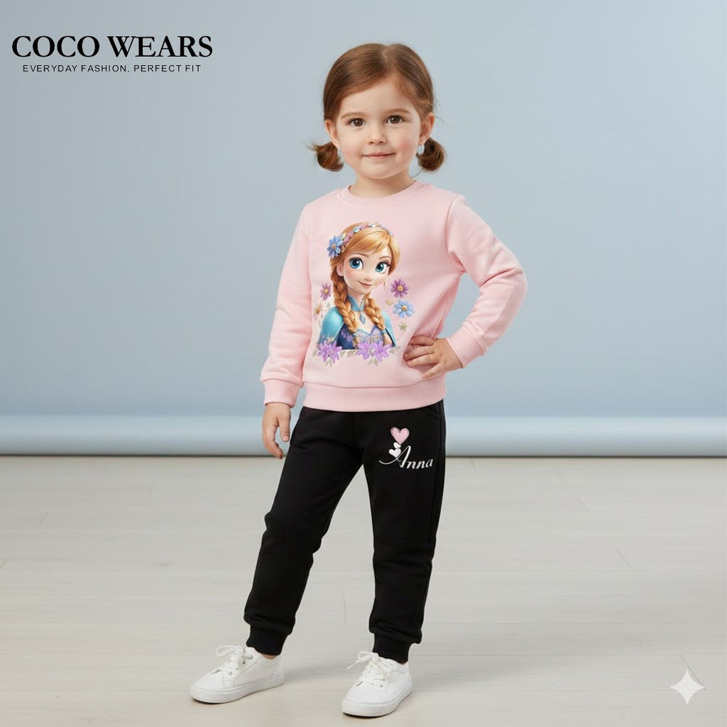 Princess Anna Floral Pink Sweatshirt for Girls