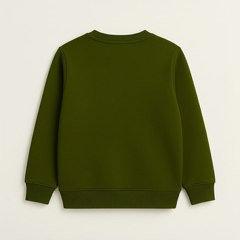 Kids' Olive Green Sweatshirt & Black Joggers Set