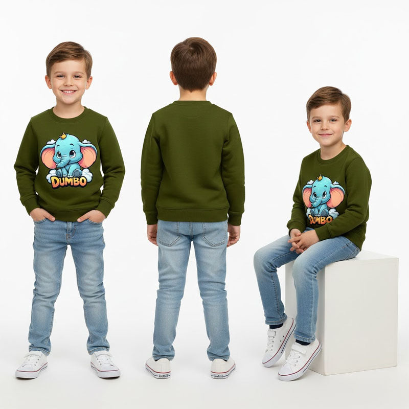 Dumbo's Dream: Olive Green Kids' Character Sweatshirt