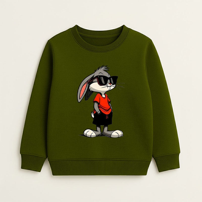 Kids' Olive Green Sweatshirt & Black Joggers Set