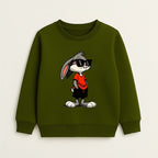 Kids' Olive Green Sweatshirt & Black Joggers Set