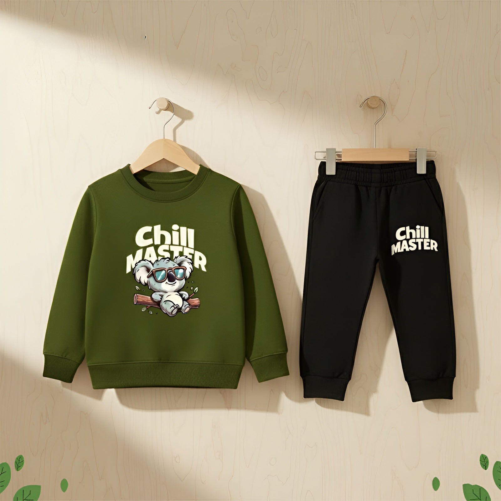 "Chill Master" Koala Kids' Fleece Sweatshirt & Jogger Set