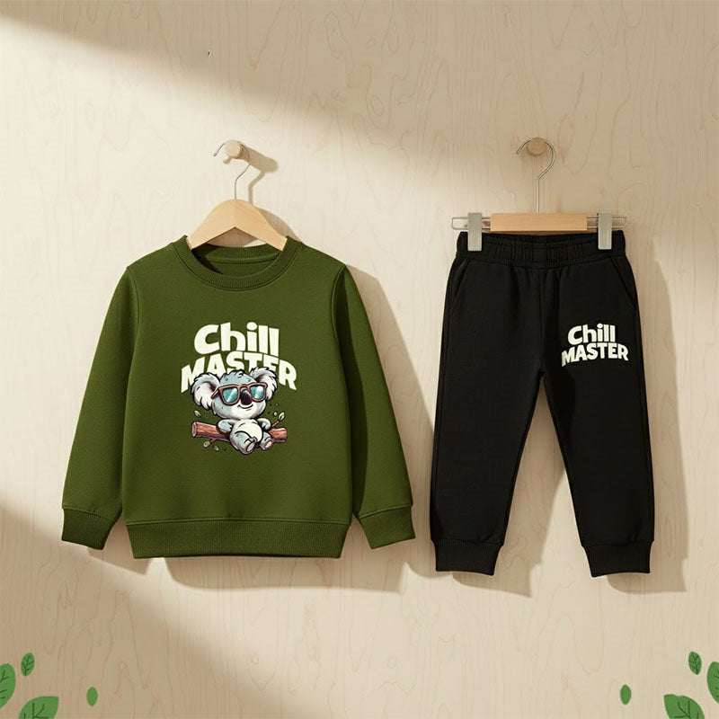 "Chill Master" Koala Kids' Fleece Sweatshirt & Jogger Set