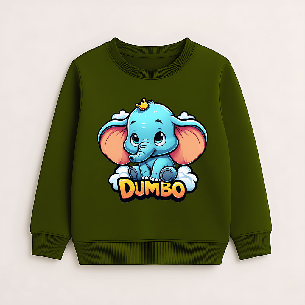 Dumbo's Dream: Olive Green Kids' Character Sweatshirt