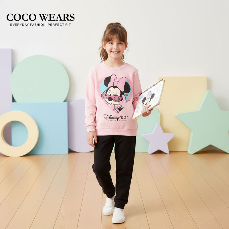 Disney Kids' Pink Minnie Sweatshirt and Joggers