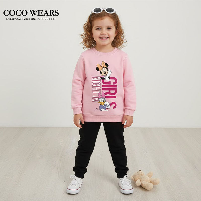 'Girls Night In' Pink Sweatshirt & Black Joggers Set