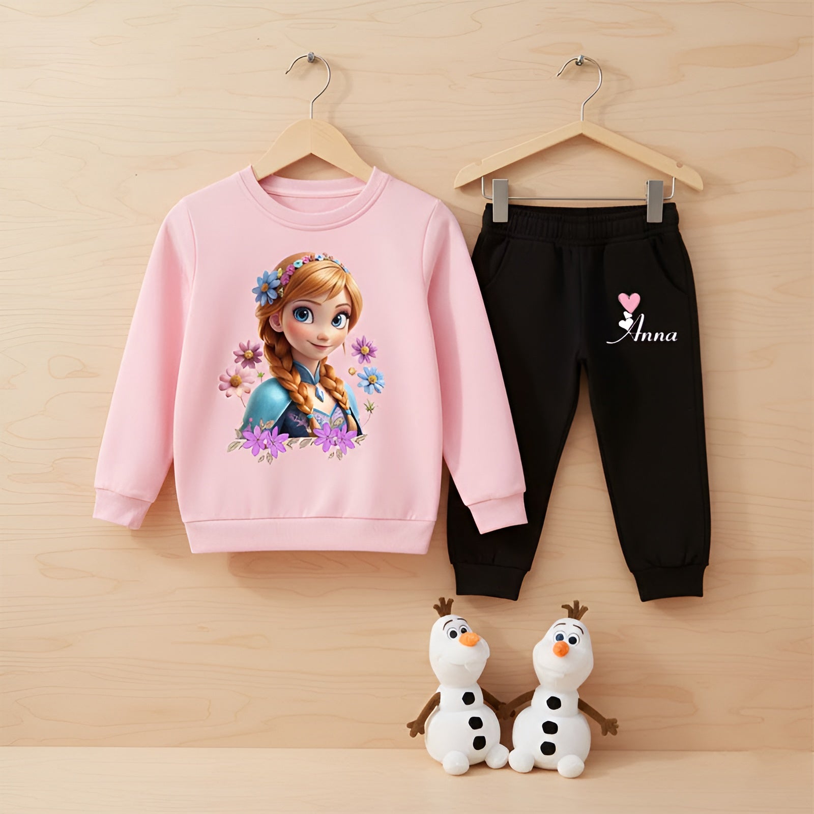 Princess Anna Floral Pink Sweatshirt for Girls
