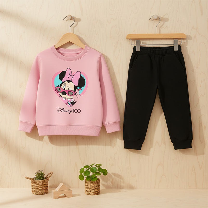 Disney Kids' Pink Minnie Sweatshirt and Joggers