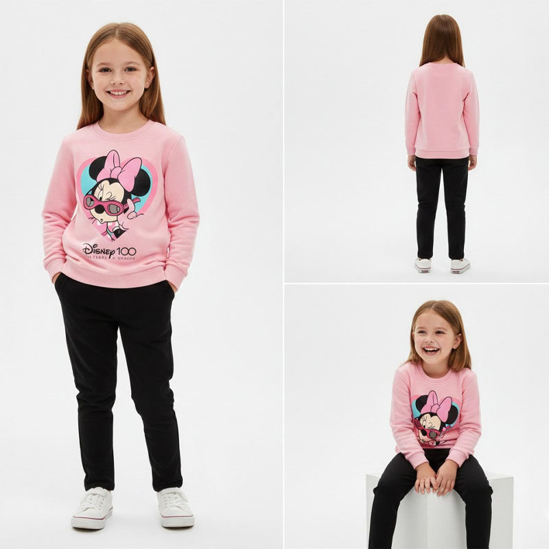 Disney Kids' Pink Minnie Sweatshirt and Joggers