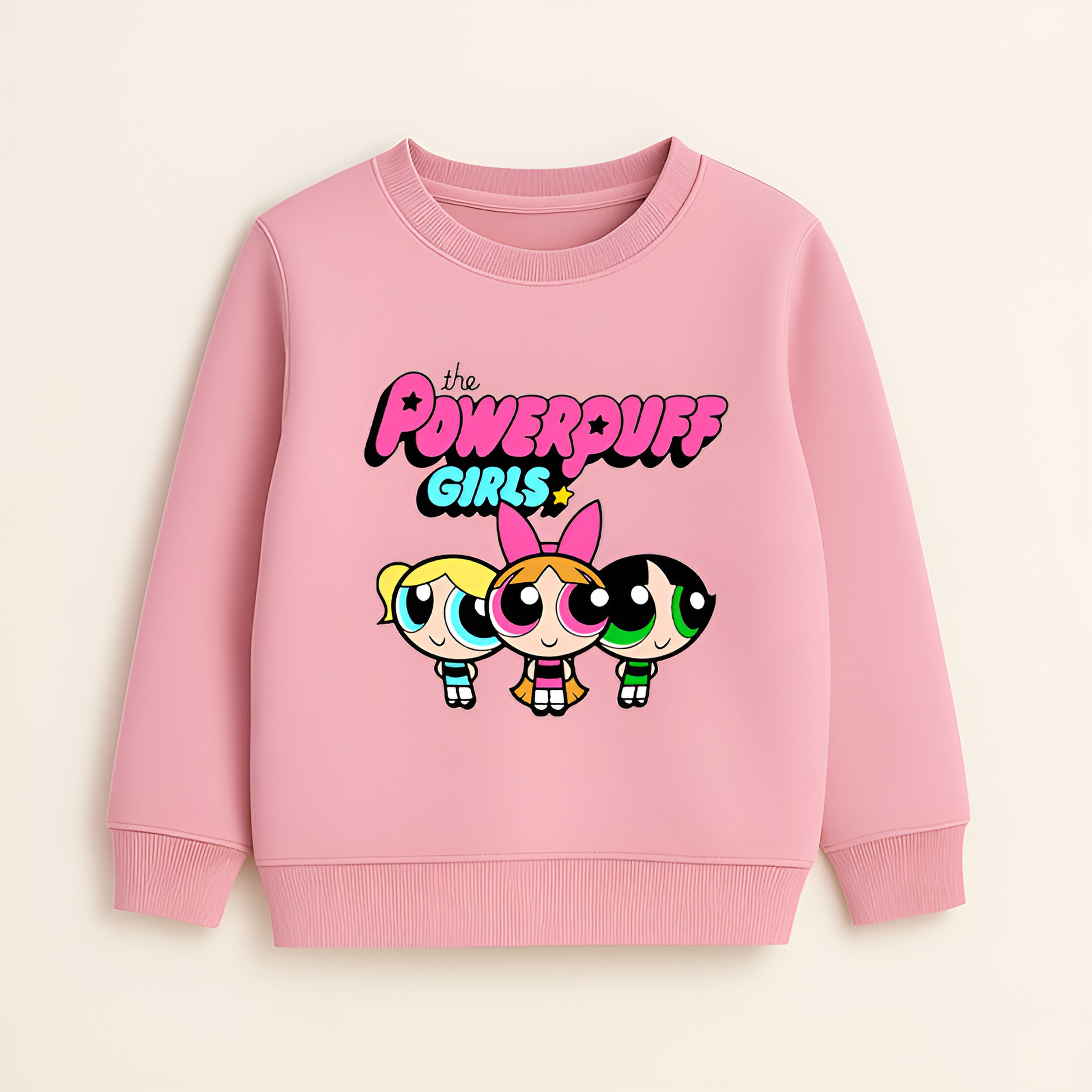 The Powerpuff Girls' Sweatshirt - Soft Pink & Iconic Design