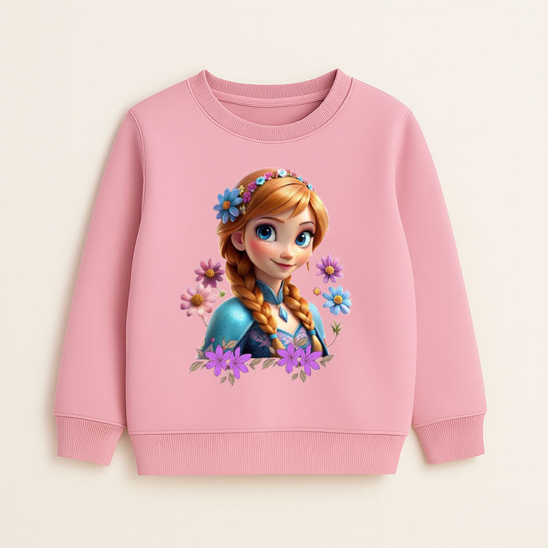 Princess Anna Floral Pink Sweatshirt for Girls