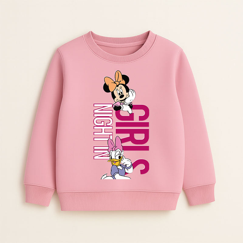 'Girls Night In' Pink Sweatshirt & Black Joggers Set