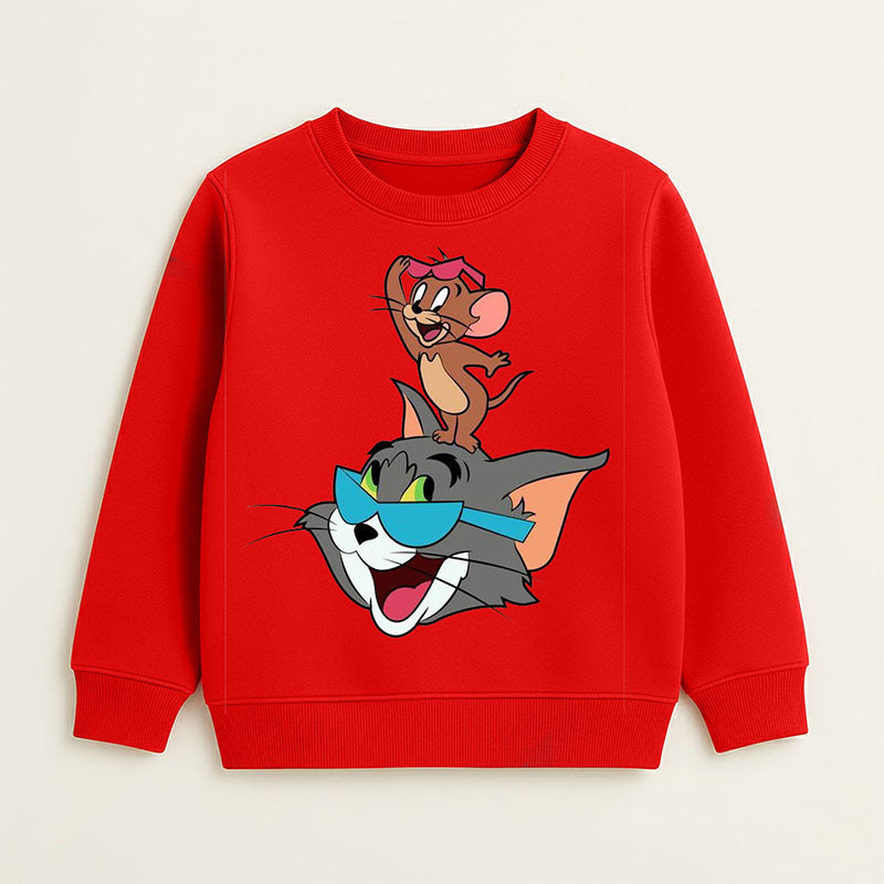 Cozy Fleece Tom & Jerry Crewneck & Trousers Kids' Loungewear Set