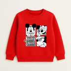 Disney Mickey Mouse Quad-Frame Red Crewneck Sweatshirt