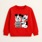 Disney Mickey Mouse Quad-Frame Red Crewneck Sweatshirt