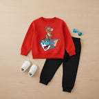 Cozy Fleece Tom & Jerry Crewneck & Trousers For Kids