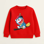 Santa-Rider Doraemon! Cozy Holiday Red Sweatshirt
